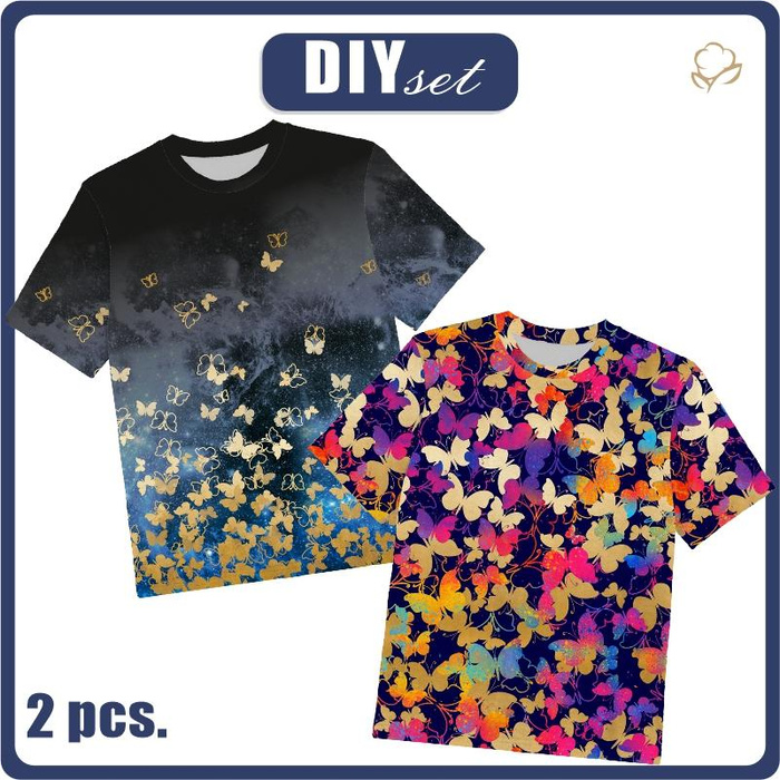 2-PACK - KID’S T-SHIRT - BUTTERFLIES - sewing set (152/158)