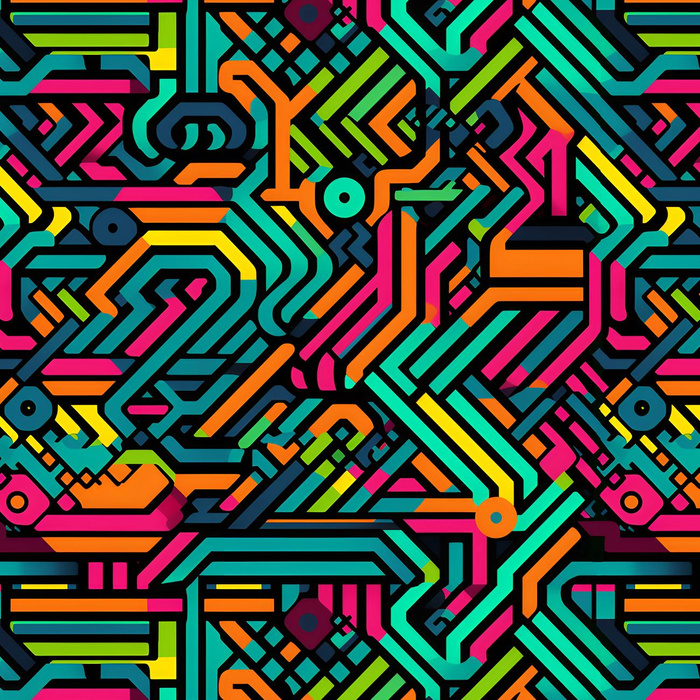 NEON ABSTRACT WZ.2 - lehký, česaný úplet
