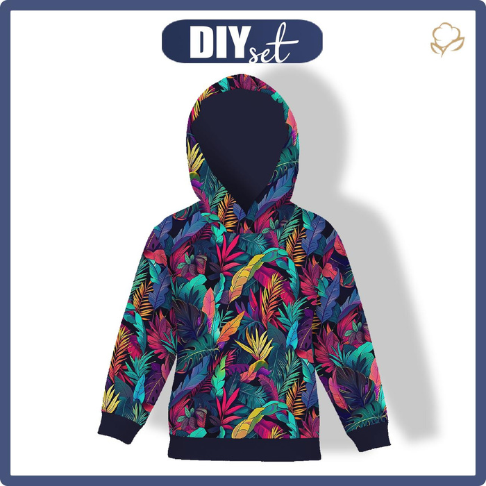 KID'S HOODIE (ALEX) - COLORFUL LEAVES - sewing set (110/116)