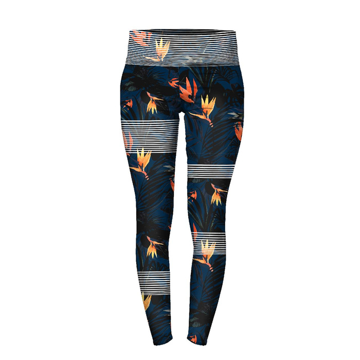 THERMO LEGGINSY DAMSKIE (GRETA) - RAJSKA DŻUNGLA / navy - zestaw do uszycia XS