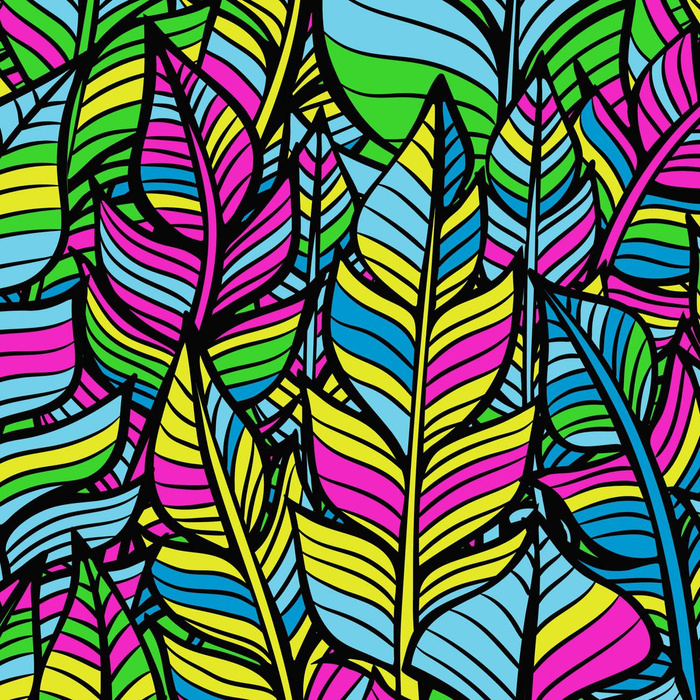 NEON LEAVES - Viscose jersey