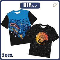 2-PACK - T-SHIRT DZIECIĘCY - BLUE DRAGON - ZESTAW DO USZYCIA (152/158)
