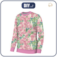 BASIC DAMEN SWEATSHIRT (HANA) - BLUMEN-ZICKZACK - Sommersweat - M