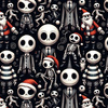 SKELETONS AND SANTAS- single jersey with elastane ITY