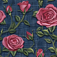 FLOWERS 3D WZ. 10- Welur tapicerski