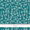 SMALL LEAVES pat. 2 / emerald - Cotton woven fabric