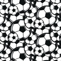 FOOTBALLS / white - Cotton woven fabric