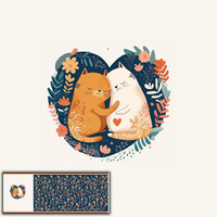CATS IN LOVE - panoramic panel softshell (60cm x 140cm)