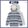 KINDER HOODIE (ALEX) - RENTIERE M.3 / dunkelblau (NORWEGISCHE MUSTER) - Sommersweat (146/152)