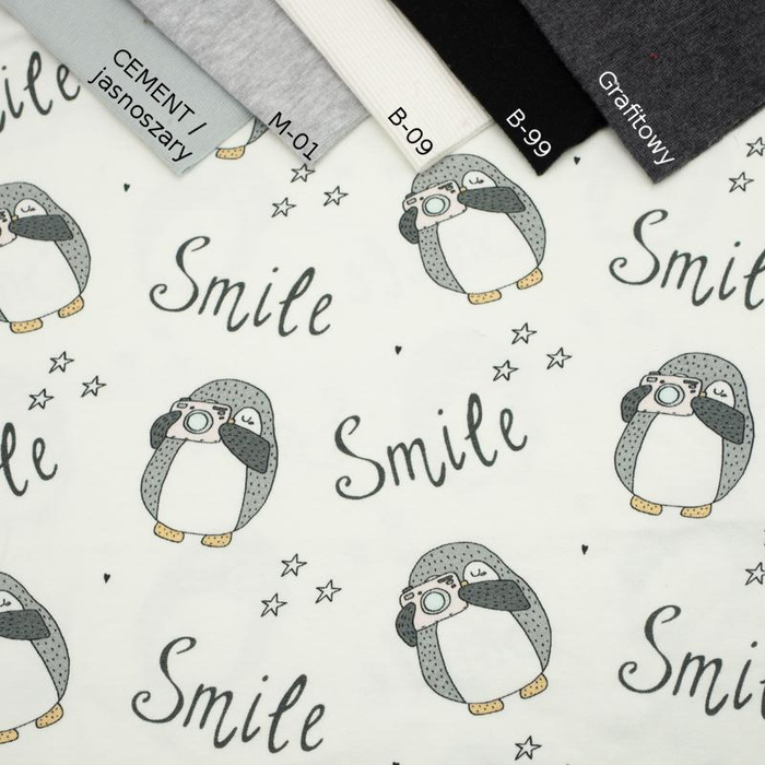 PHOTO PENGUIN SMILE / white - single jersey with elastane TE210