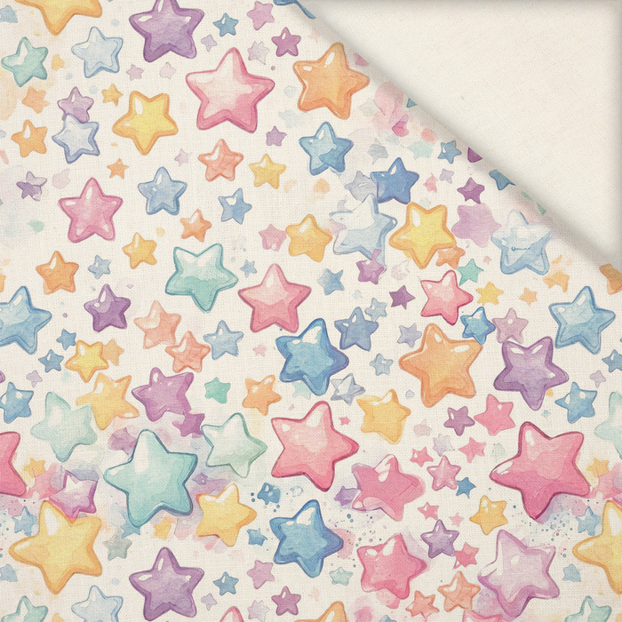 PASTEL STARS - Slub Weave