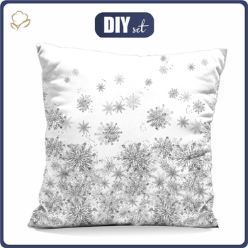 PILLOW 45X45 - GREY SNOWFLAKES - sewing set