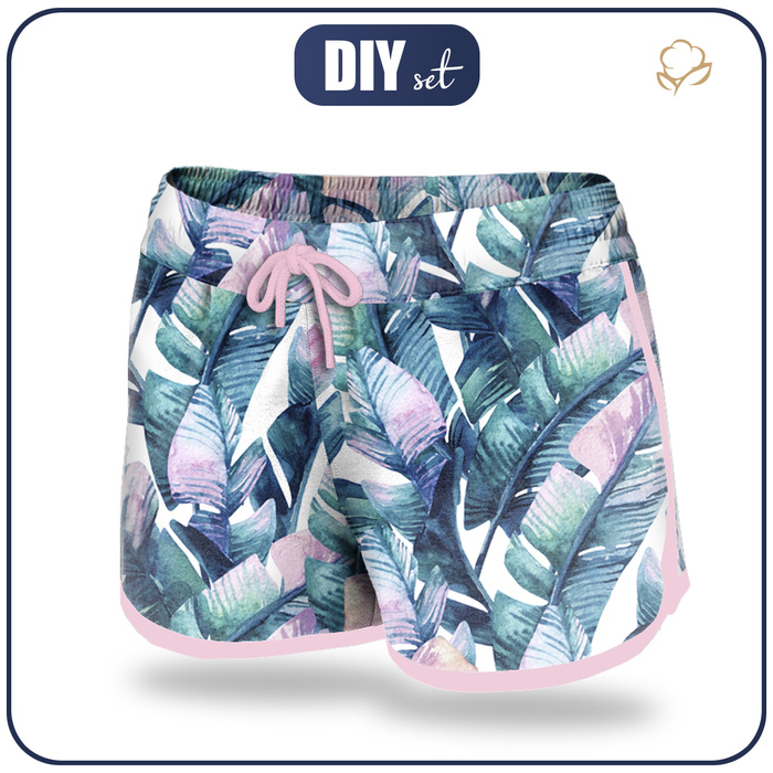 Damen Badeshorts - AQUARELL BLÄTTER - Nähset