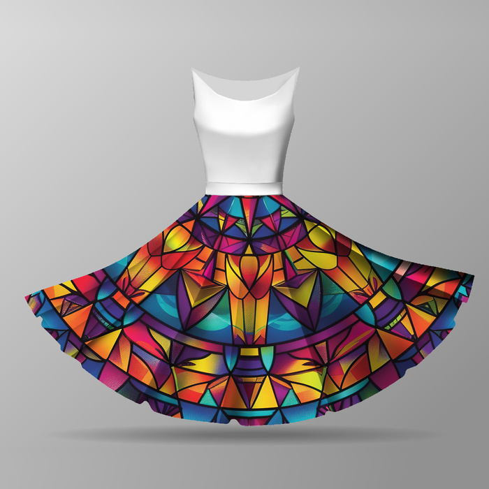 Panel pro kruhovou sukni - COLORFUL MANDALA WZ. 2