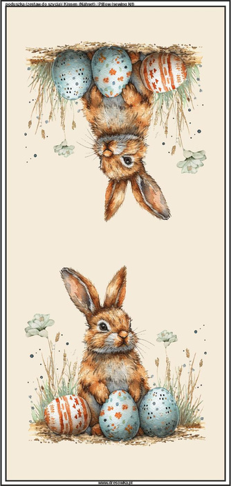 PILLOW 45X45 - HAPPY EASTER wz.4 - Upholstery velour - sewing set