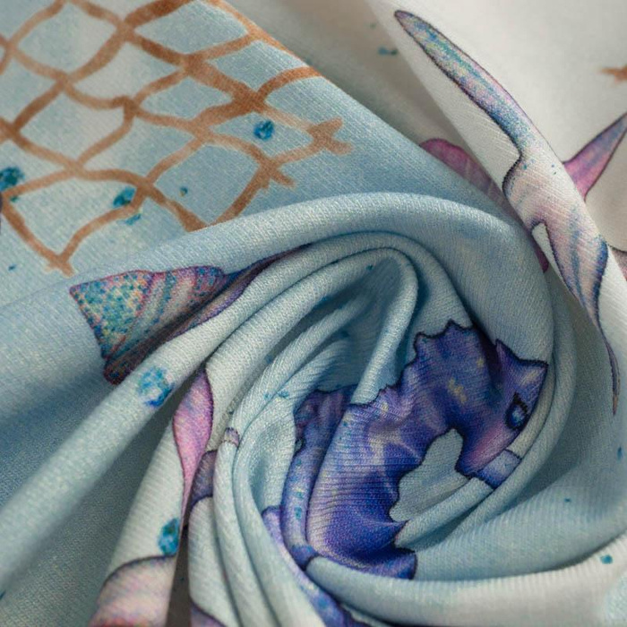 WATER WORLD pat. 3 - Cotton woven fabric