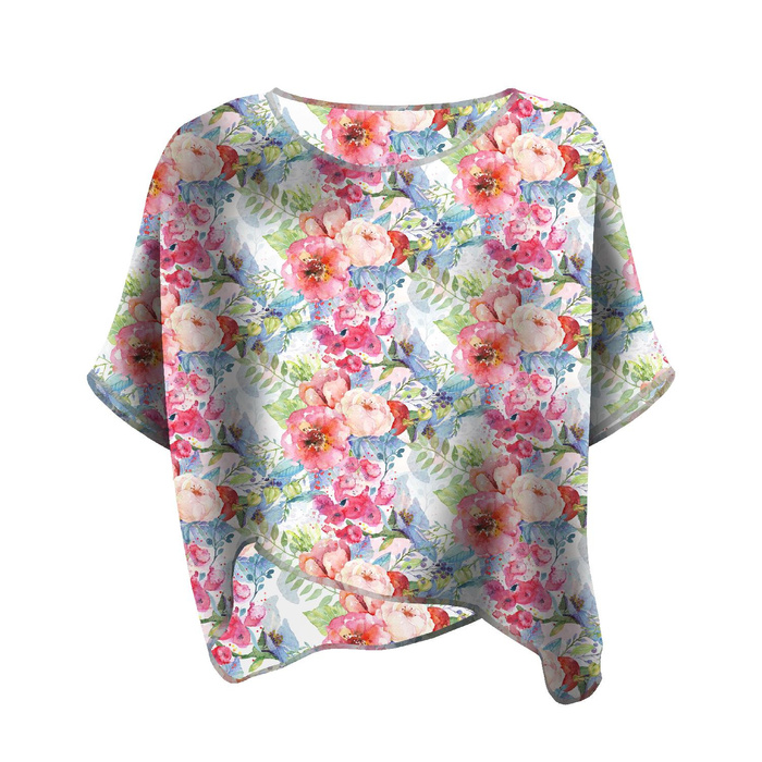 LEHKÁ HALENKA OVERSIZE "ELENA" - RŮŽE ŠÍPKOVÁ VZ. 3 (NA LOUCE) - Sada šití