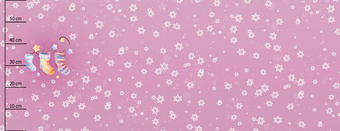 SOCKEN / SCHNEEFLOCKEN (WEIHNACHTSRENTIERE) - panoramisches Paneel (60 x 155cm)