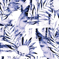 AQUARELL BLÄTTER 2.0 (Very Peri) - Lycra 300g