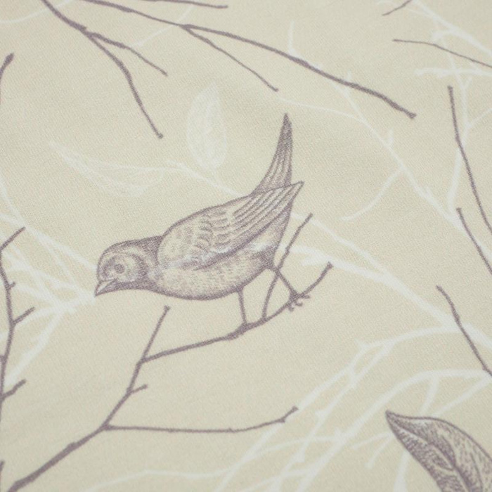 BIRDS / beige - single jersey with elastane TE210