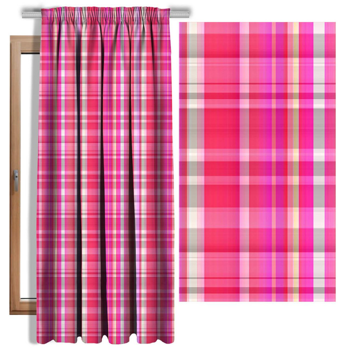 PINK CHECK PAT. 3 - Cotton woven fabric