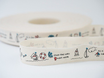 Baumwollband mit Schiff Muster