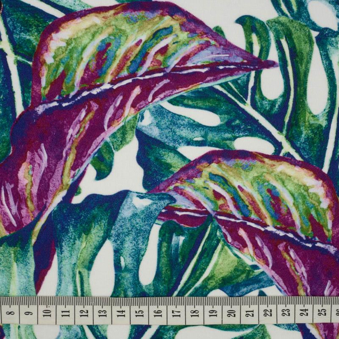 BLÄTTER UND INSEKTEN MS.5 (TROPISCHE NATUR) / weiß - Slub Weave