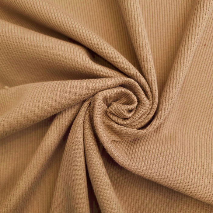 Rib Jersey fabric Unicolour - CARAMEL (D-10) 