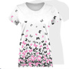 DAMEN T-SHIRT - SCHMETTERLINGE / rosa - Single Jersey XL