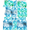BLUZA DAMSKA (MEGI) - DŁUGA Z KAPTUREM - BATIK wz. 1 / niebiesko-zielony -  dzianina pętelkowa XXXL