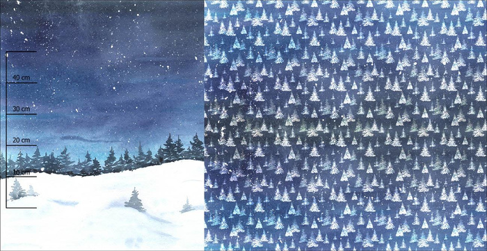 WINTERLANDSCHAFT M.1 (GEMALTER WALD) - panoramisches Paneel (80cm x 155cm)