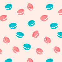 Macarons ( J'adore Paris) / brzoskwiniowy - Jersey wiskozowy WE210