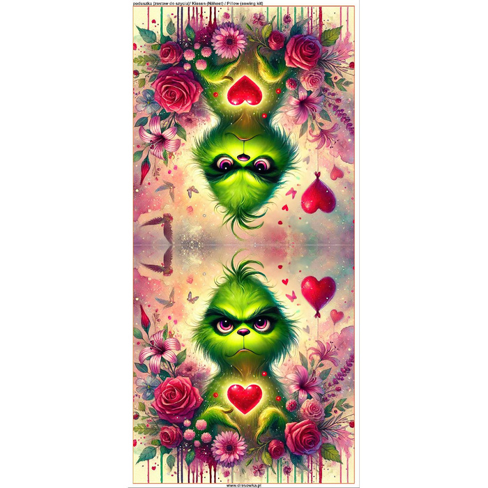 PODUSZKA 45X45 - VALENTINE'S DAY / PRANK 1 - welur tapicerski - panel przód + tył