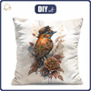 PILLOW 45X45 - STEAMPUNK BIRD - Waterproof woven fabric - sewing set