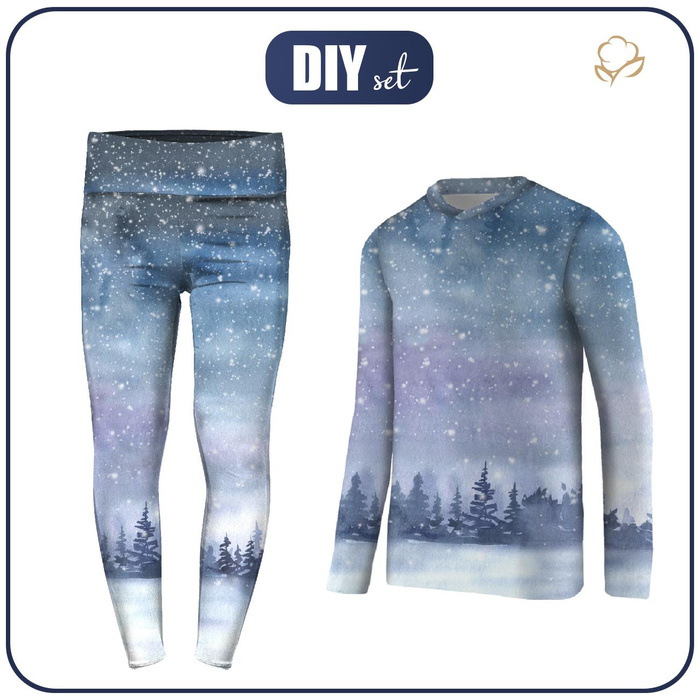 THERMO GIRL'S SET (NANCY) - WINTER LANDSCAPE PAT. 2 (PAINTED FOREST) - sewing set 92