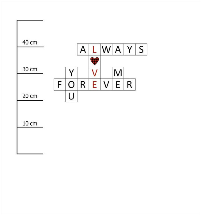 CROSSWORD (BE MY VALENTINE) - panel 75cm x 80cm
