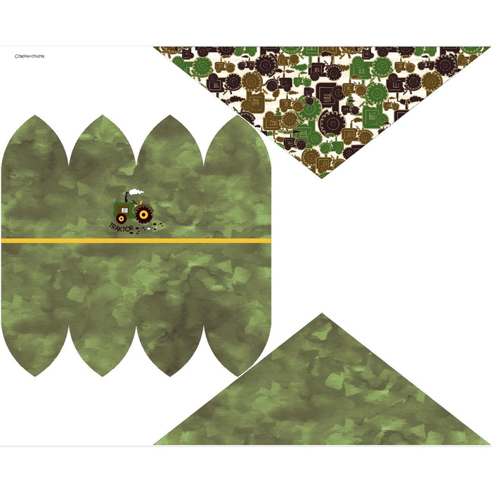 KID'S CAP AND SCARF (CLASSIC) - TRACTORS / green 51-54