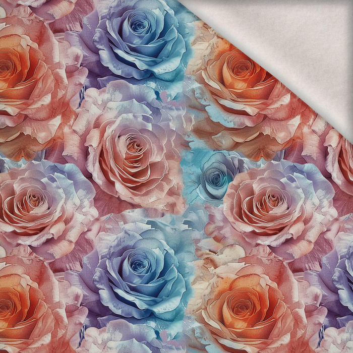 PASTEL FLOWERS WZ.8 - Wintersweat angeraut mit Elastan ITY