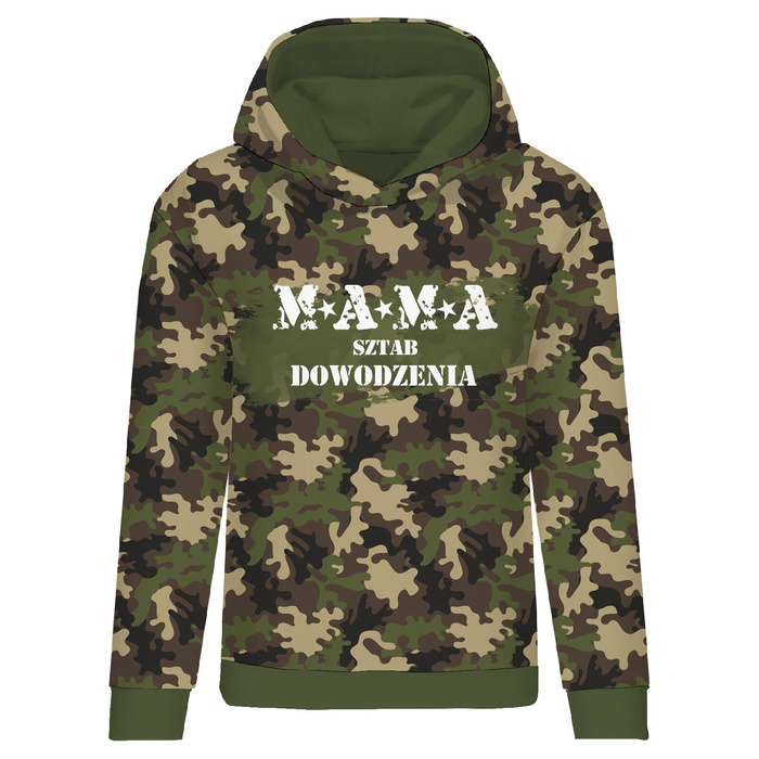 DÁMSKA MIKINA (POLA) CLASSIC S KAPUCÍ - MAMA / camouflage -  teplákovina  XXL