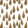 BIG DROPS (light brown) / white  - Cotton woven fabric