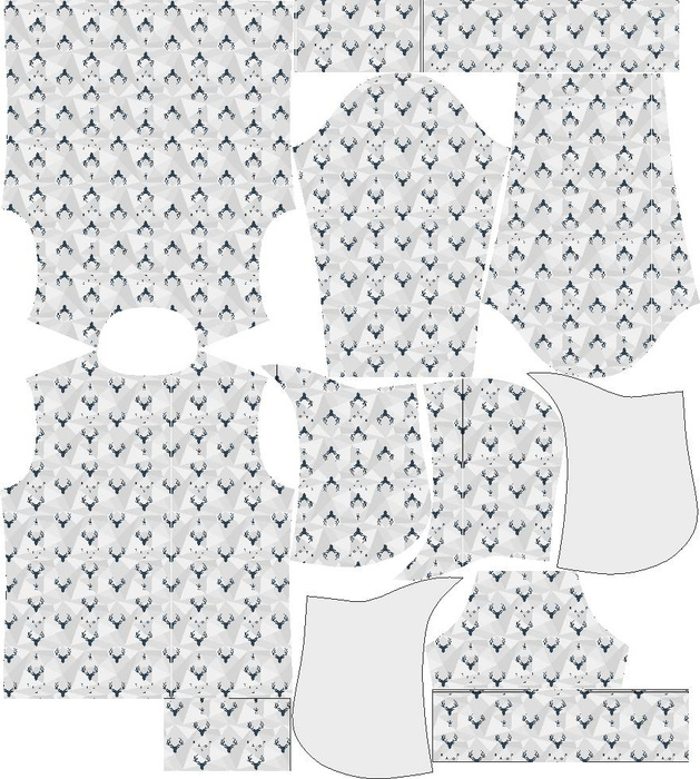 MEN’S HOODIE (COLORADO) - DEERS (adventure) / grey - sewing set 