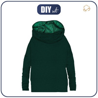 SNOOD SWEATSHIRT (FURIA) - MELANGE BOTTLE GREEN / GREEN LACE - sewing set - XXXL