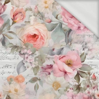 VINTAGE FLOWERS WZ. 13 - dzianina pętelkowa z elastanem ITY