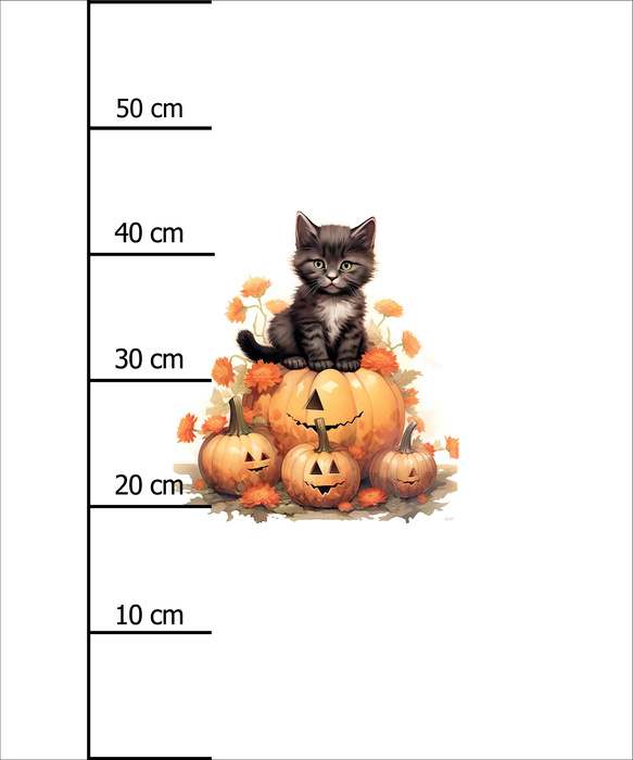 HALLOWEEN CAT  - panel (60cm x 50cm) Cotton woven fabric