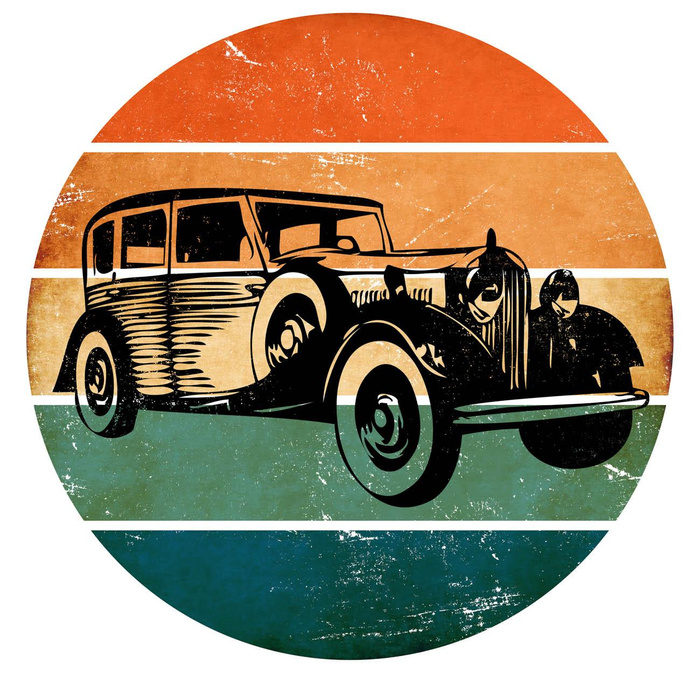 VINTAGE CAR WZ. 1 - panel (75cm x 80cm) SINGLE JERSEY