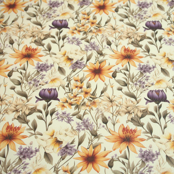 FLOWERS pat. 5 (46 cm x 50 cm) - thick pressed leatherette