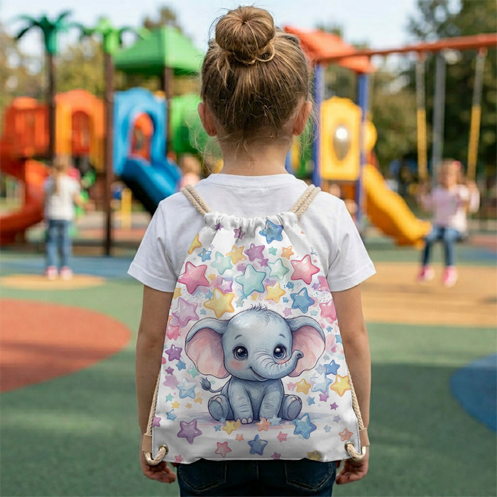 CUTE ELEPHANT - panel (60cm x 50cm)  Cotton woven fabric
