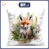 PILLOW 45X45 - WATERCOLOR FOX - front + back