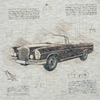 RETRO CAR PAT. 4 / M-01 melange light grey - panel (75cm x 80cm)