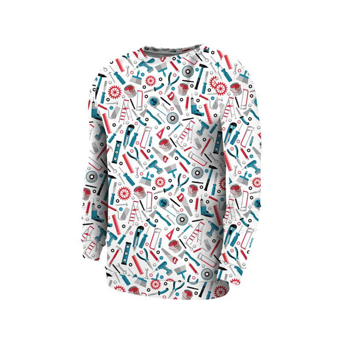 HERREN SWEATSHIRT - WERKSTATT / weiß -  Elastischer Wintersweat L